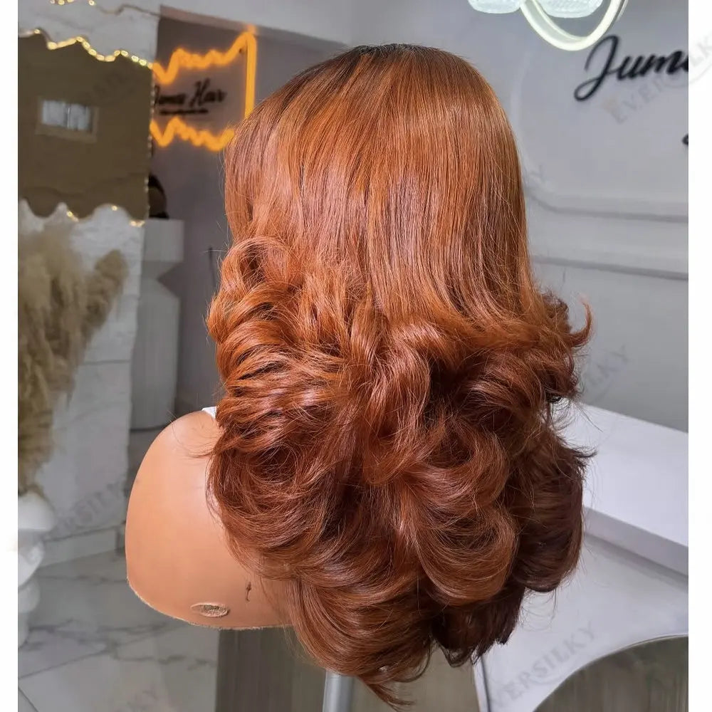 Brazilan Remy Hair 360 Lace Frontal Wigs Ginger Orange Brown Body Wave For Woman Glueless13x4 13x6 Lace Front Wig Human Hair