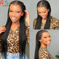 36in Cornrow Braided Wigs Synthetic Full Lace Box Braids Wigs Knotless Lace Frontal Braided Wigs with Baby Hair for Black Women