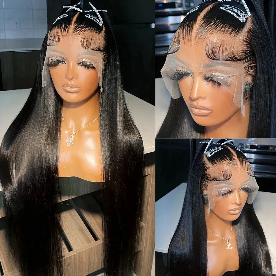 Ready To Wear Glueless HD Lace Wig Human Hair Straight 5x5 Closure Human Hair Wigs Brazilan 13x4 Transparent Lace Front Wig  180