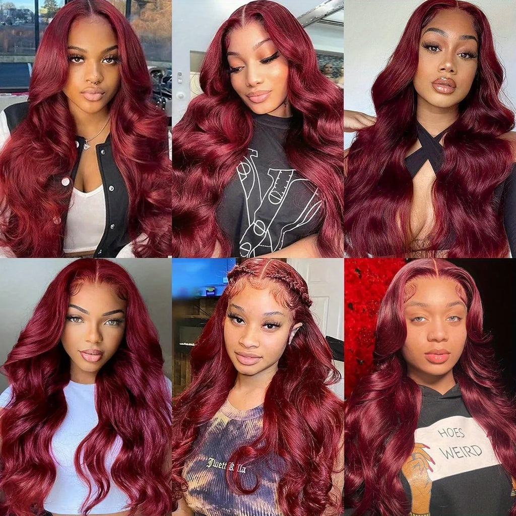 Body Wave Human Hair Bundles Wine Red Color 99J Burgundy 100% Brazilian Remy Virgin Human Hair Quick Weave 3 Bundles Extensions