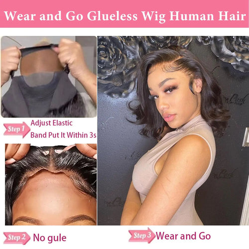5x5 Body Wave Wear And Go Glueless Bob Wig Human Hair 200% Density Hd Lace Closure Wigs Human Hair Wig For Black Women Brazilan