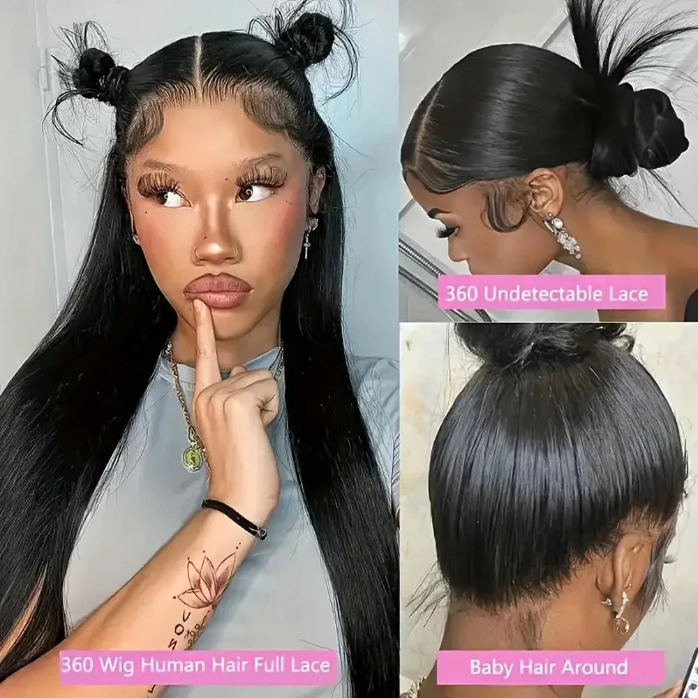 Full 360 Hd Lace Front Wig Bone Straight 13x4 HD Transparent Lace Front Human Hair Wig 30 Inch Brazilan Human Hair Wig For Women