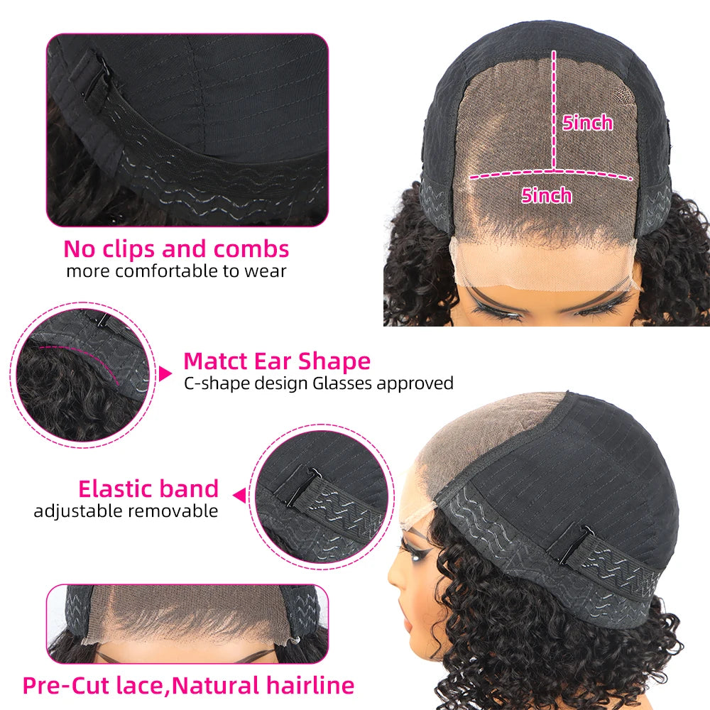 5x5 Body Wave Wear And Go Glueless Bob Wig Human Hair 200% Density Hd Lace Closure Wigs Human Hair Wig For Black Women Brazilan