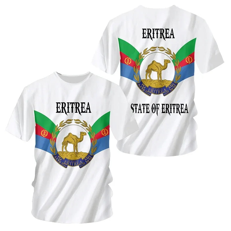 Fashion Eritrean Flag Print T Shirt For Men Hip Hop Trend Harajuku Streetwear Casual O-neck Short Sleeve Tops Oversized T-shirts