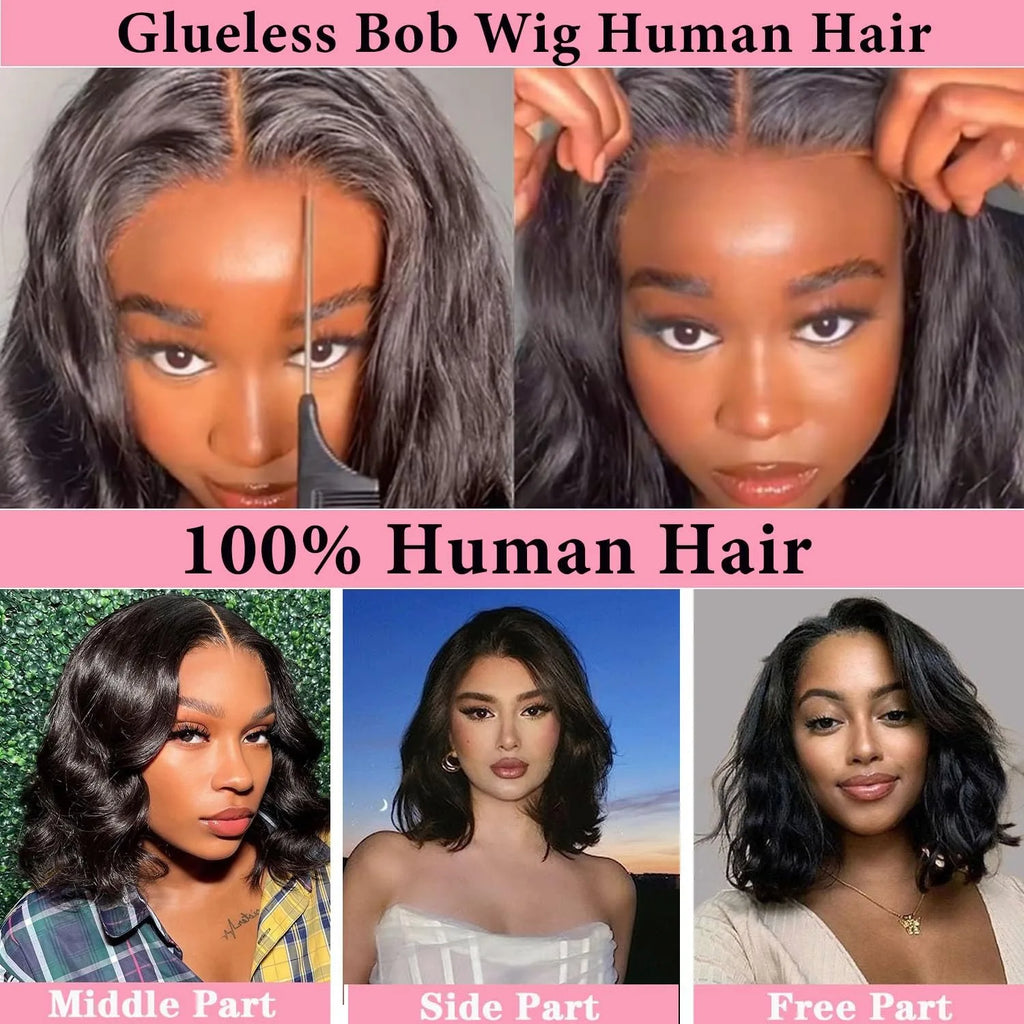 5x5 Body Wave Wear And Go Glueless Bob Wig Human Hair 200% Density Hd Lace Closure Wigs Human Hair Wig For Black Women Brazilan