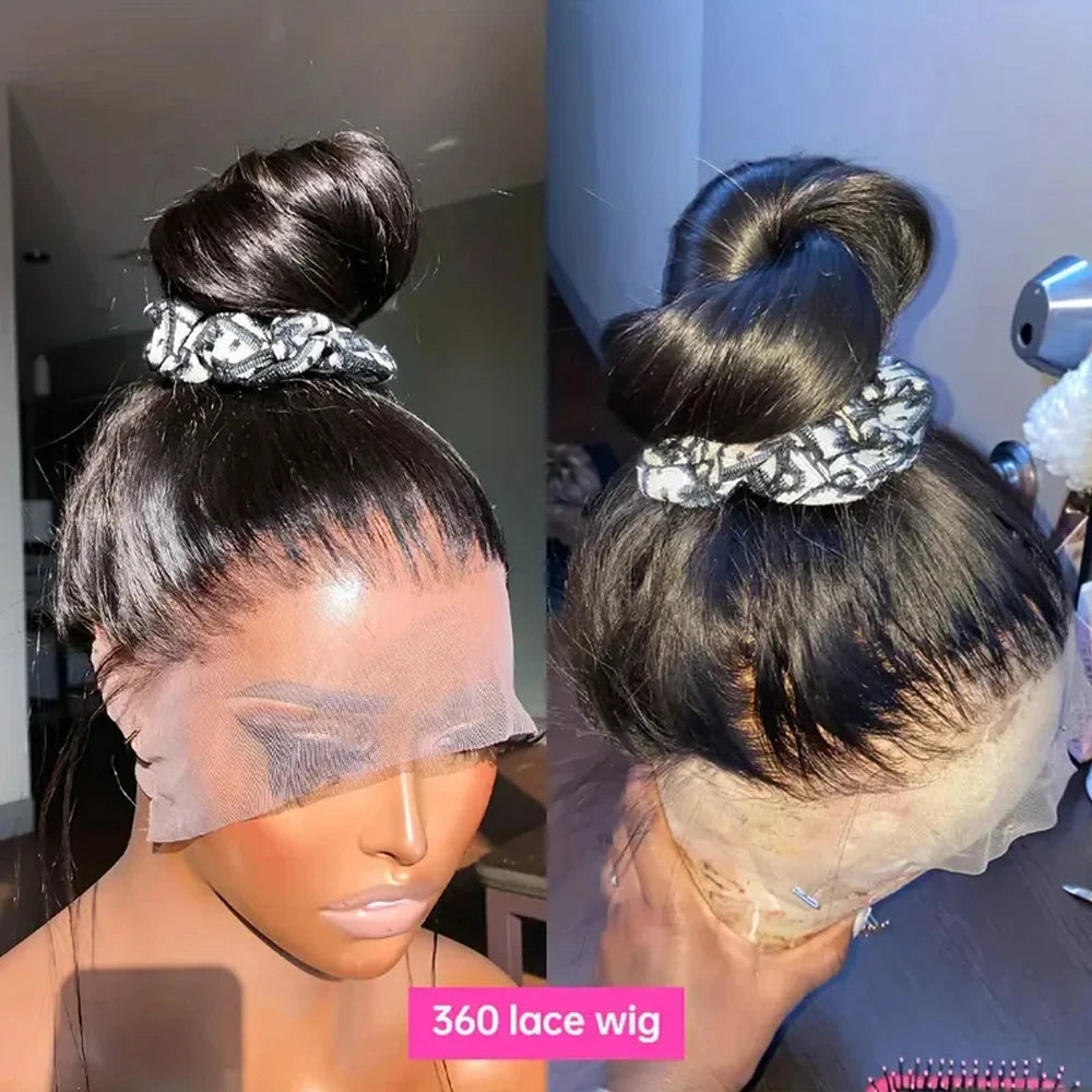 Full 360 Hd Lace Front Wig Bone Straight 13x4 HD Transparent Lace Front Human Hair Wig 30 Inch Brazilan Human Hair Wig For Women