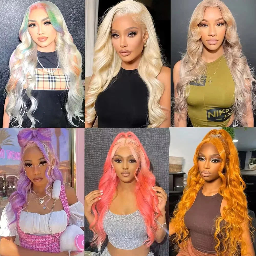 Wave 613 Human Hair Wig Honey Blonde 13x4 13x6 HD Transparent Lace Frontal Wigs Pre Plucked Brazilan Remy Hair 200% Density
