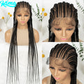 Full Lace Cornrow Braided Wigs 38inch Cornrow Box Braided Wigs with Baby Hair Synthetic Braiding Hair for Black Women