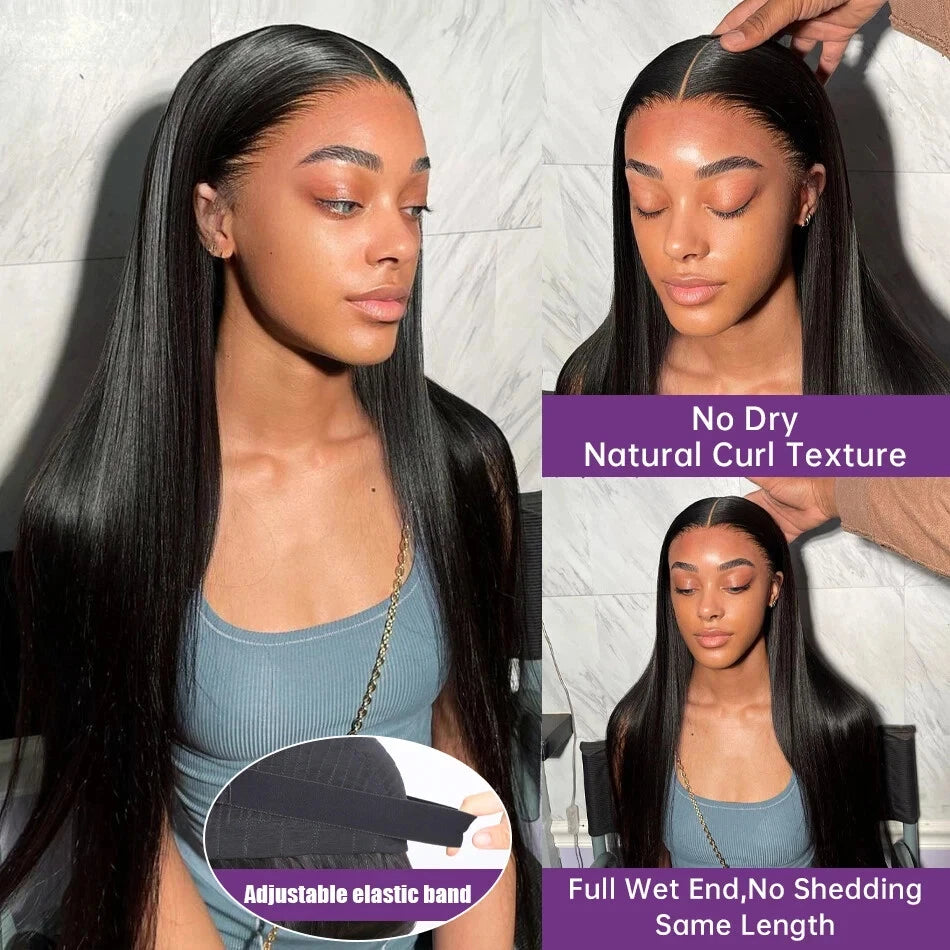 Ready To Wear Glueless HD Lace Wig Human Hair Straight 5x5 Closure Human Hair Wigs Brazilan 13x4 Transparent Lace Front Wig  180