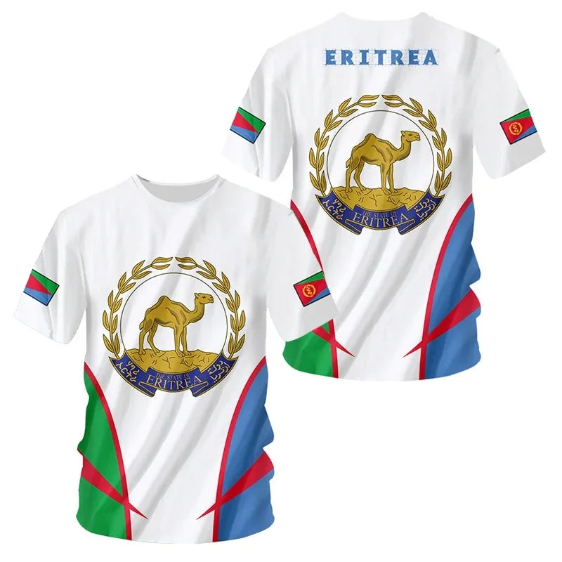 Fashion Eritrean Flag Print T Shirt For Men Hip Hop Trend Harajuku Streetwear Casual O-neck Short Sleeve Tops Oversized T-shirts