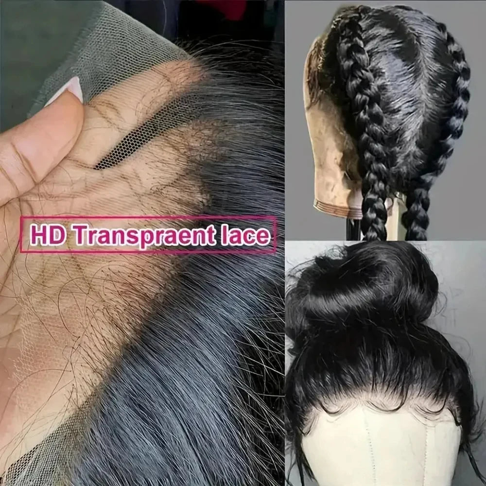 Full 360 Hd Lace Front Wig Bone Straight 13x4 HD Transparent Lace Front Human Hair Wig 30 Inch Brazilan Human Hair Wig For Women