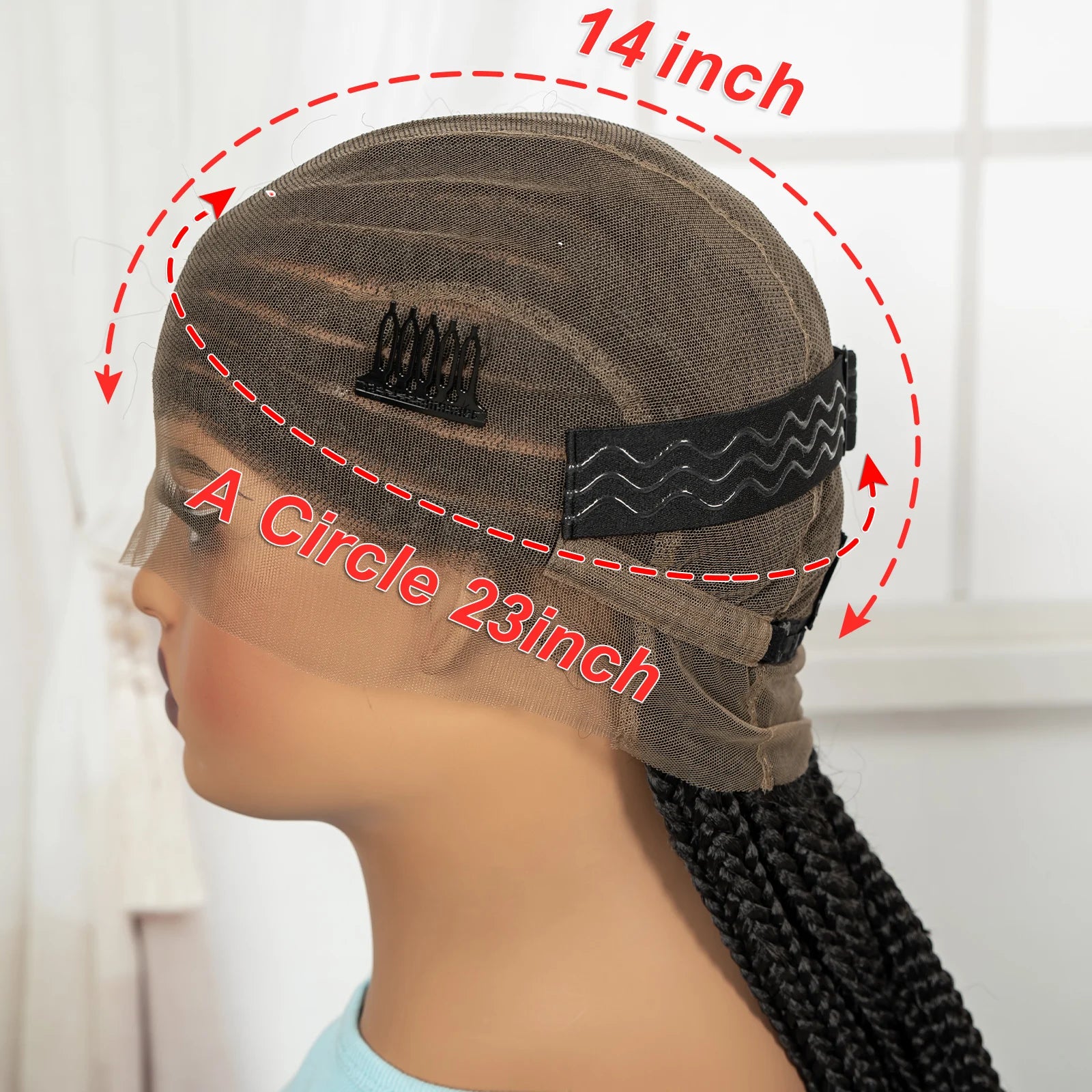 Full Lace Cornrow Braided Wigs 36in Synthetic Braiding Hair Wigs Box Braided Lace Wigs with Baby Hair for Black Women