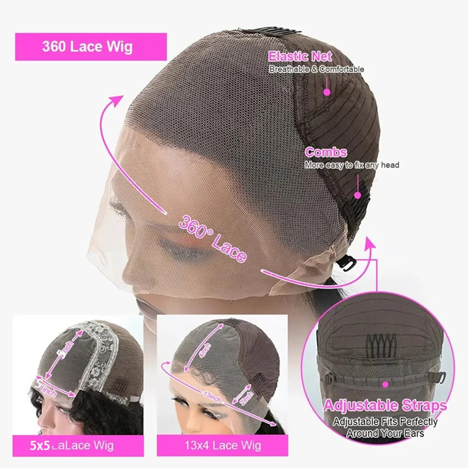 Full 360 Hd Lace Front Wig Bone Straight 13x4 HD Transparent Lace Front Human Hair Wig 30 Inch Brazilan Human Hair Wig For Women
