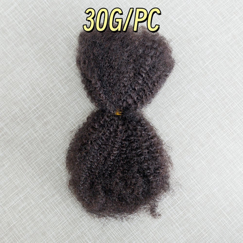 10-18In 30g/Pack 4C Afro Kinky Human Hair Bulk 100% Human Hair Soft Afro Kinky Bulk Human Hair for Locs Extensions/Twists/Braids