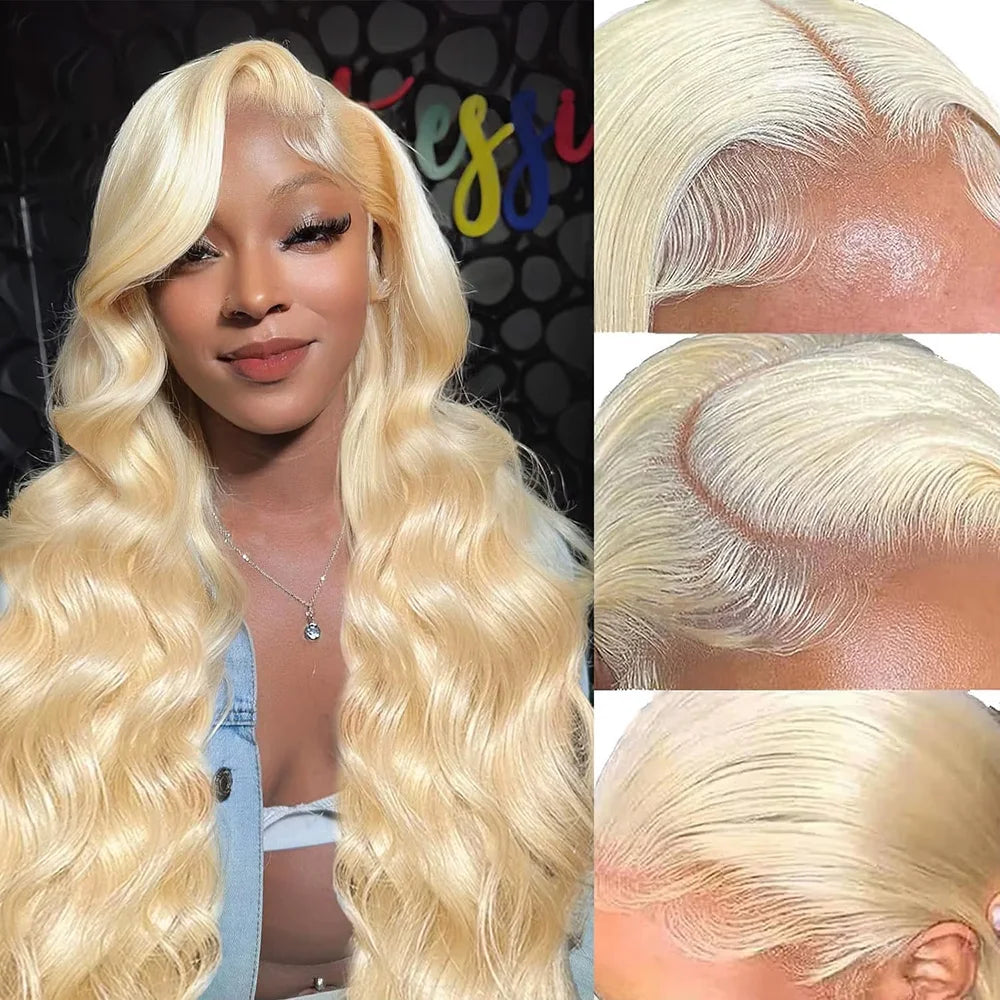 Wave 613 Human Hair Wig Honey Blonde 13x4 13x6 HD Transparent Lace Frontal Wigs Pre Plucked Brazilan Remy Hair 200% Density