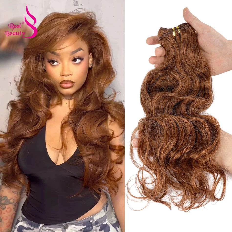 Wavy Hair Bundles 100% Brazilian Remy Human Hair Double Weft Sew in Weaves Body Wave Black Brown Blonde Highlight Hair Extension