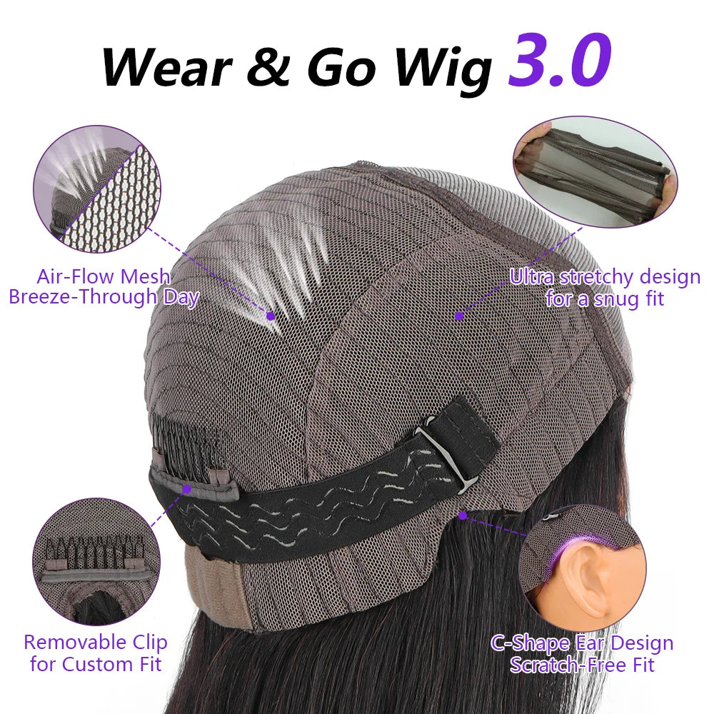 Ready To Wear Glueless HD Lace Wig Human Hair Straight 5x5 Closure Human Hair Wigs Brazilan 13x4 Transparent Lace Front Wig  180
