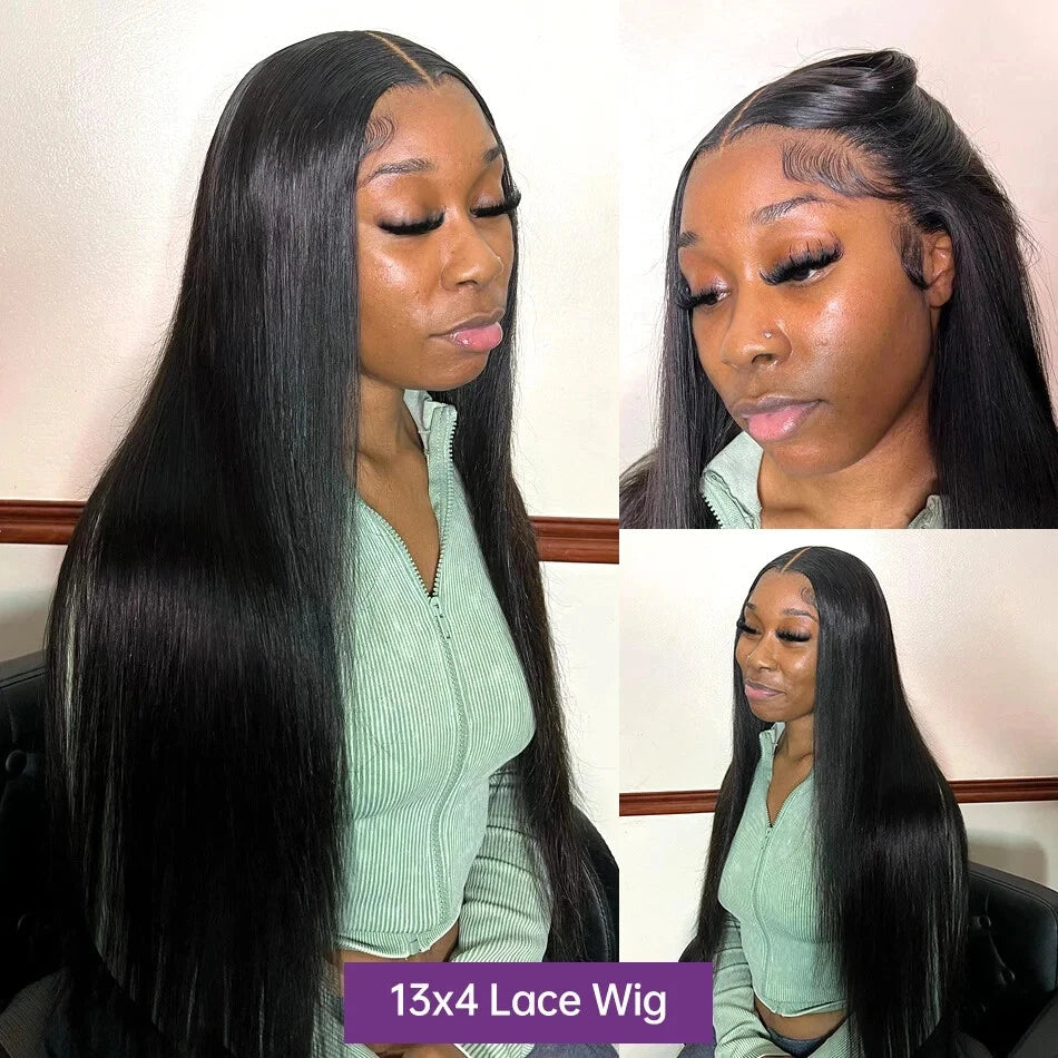 Ready To Wear Glueless HD Lace Wig Human Hair Straight 5x5 Closure Human Hair Wigs Brazilan 13x4 Transparent Lace Front Wig  180