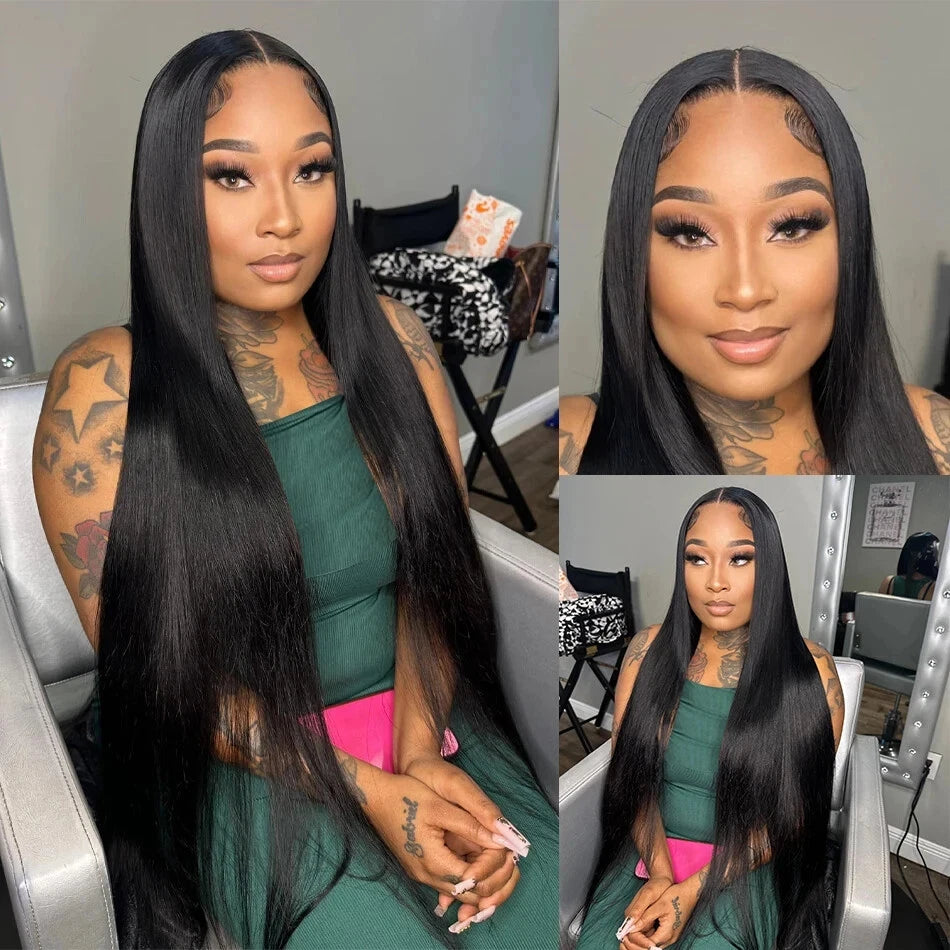 Ready To Wear Glueless HD Lace Wig Human Hair Straight 5x5 Closure Human Hair Wigs Brazilan 13x4 Transparent Lace Front Wig  180