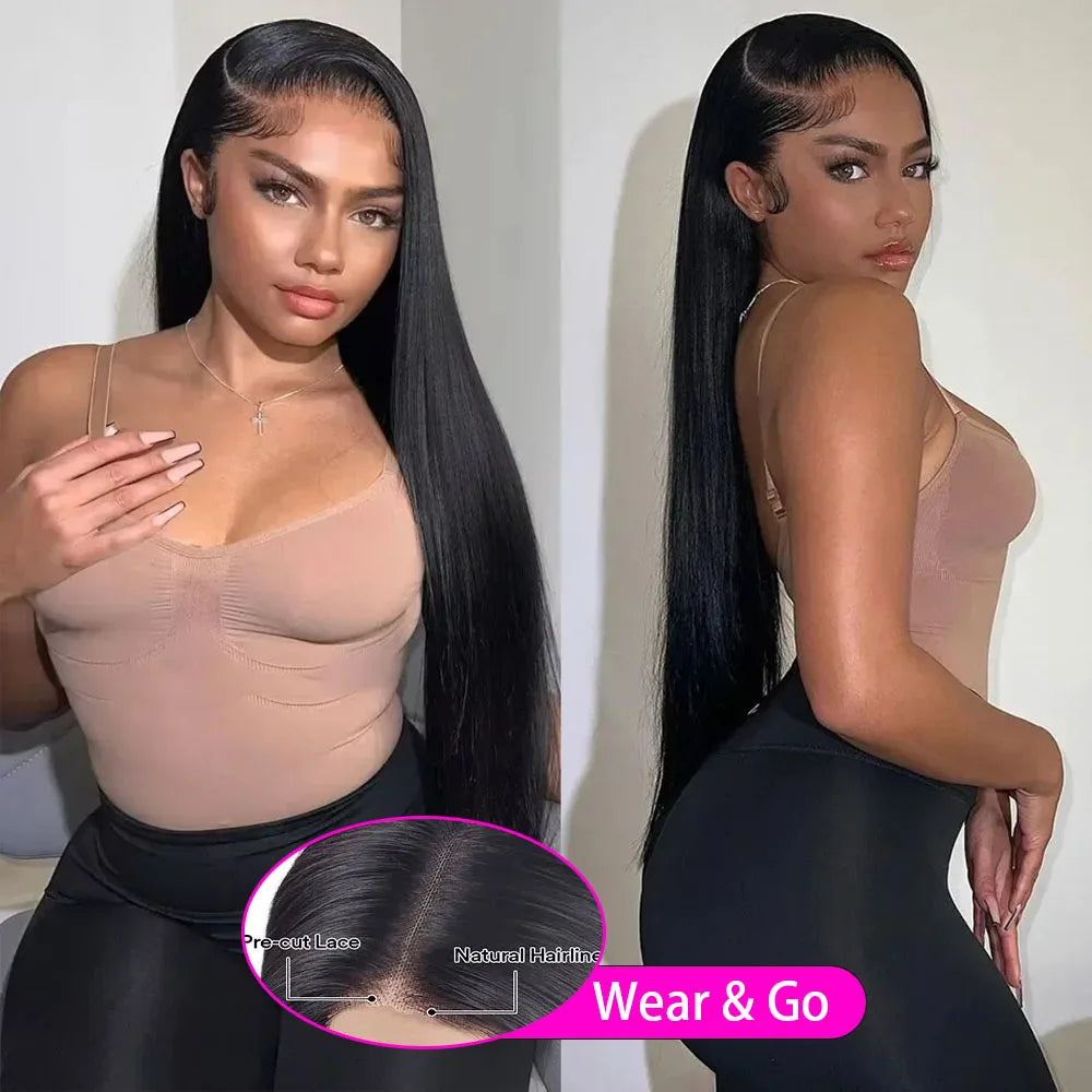 Bone Straight Glueless Wig 5x5 Closure Wig Human Hair Ready To Wear Pre Cut 13x4 Hd Lace Wigs Human Hair Pre plucked Brazilan