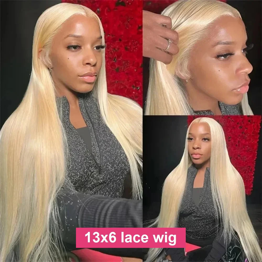 613 Honey Blonde Straight Human Hair Wigs 13x4 13x6 HD Transparent Lace Frontal Wigs Pre Plucked Brazilan Remy Hair 200% Density