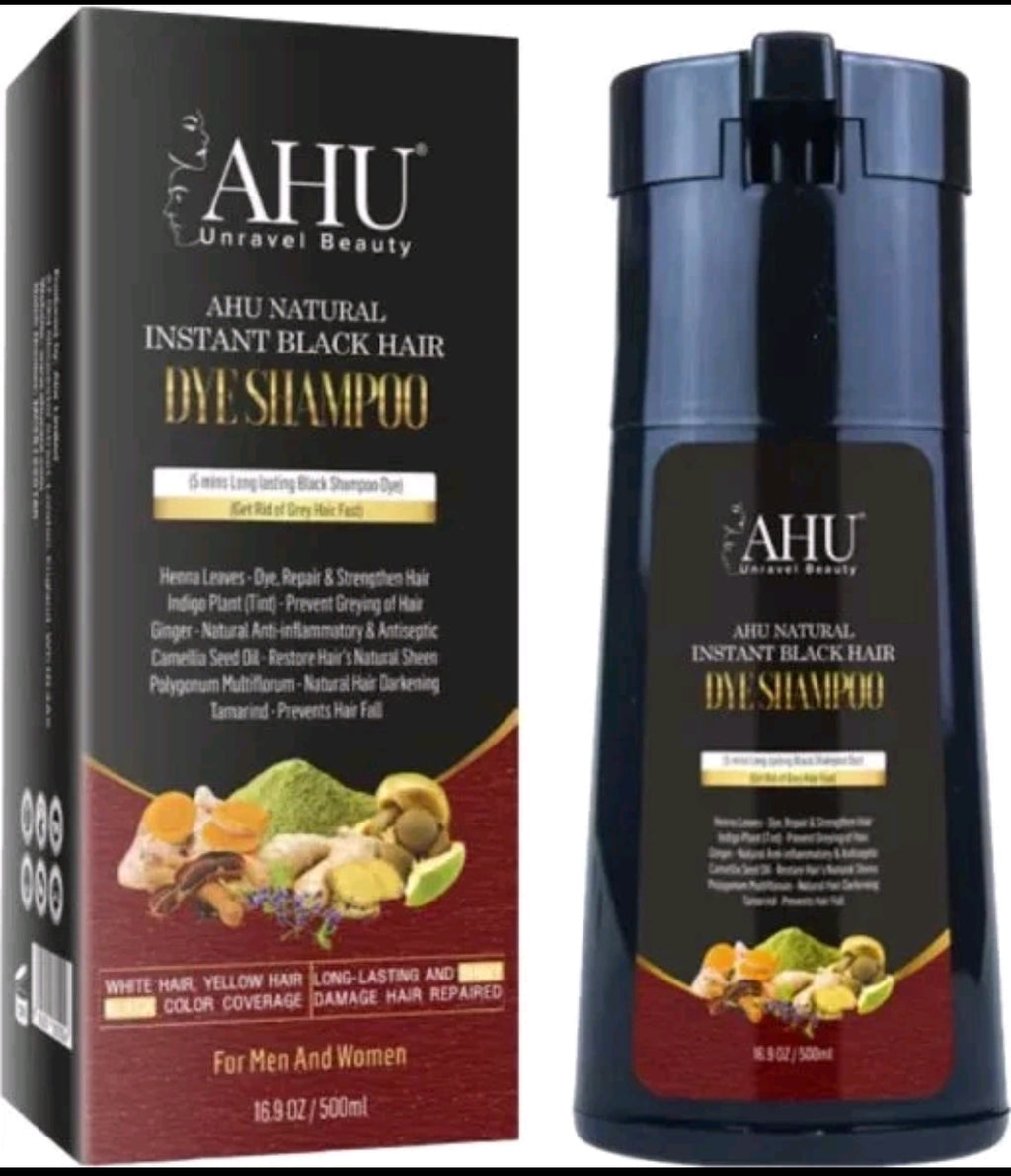 Ahu natural instant black hair dye