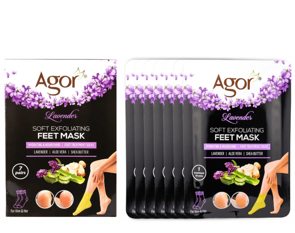 Agor Lavender Soft Exfoliating Feet Mask.