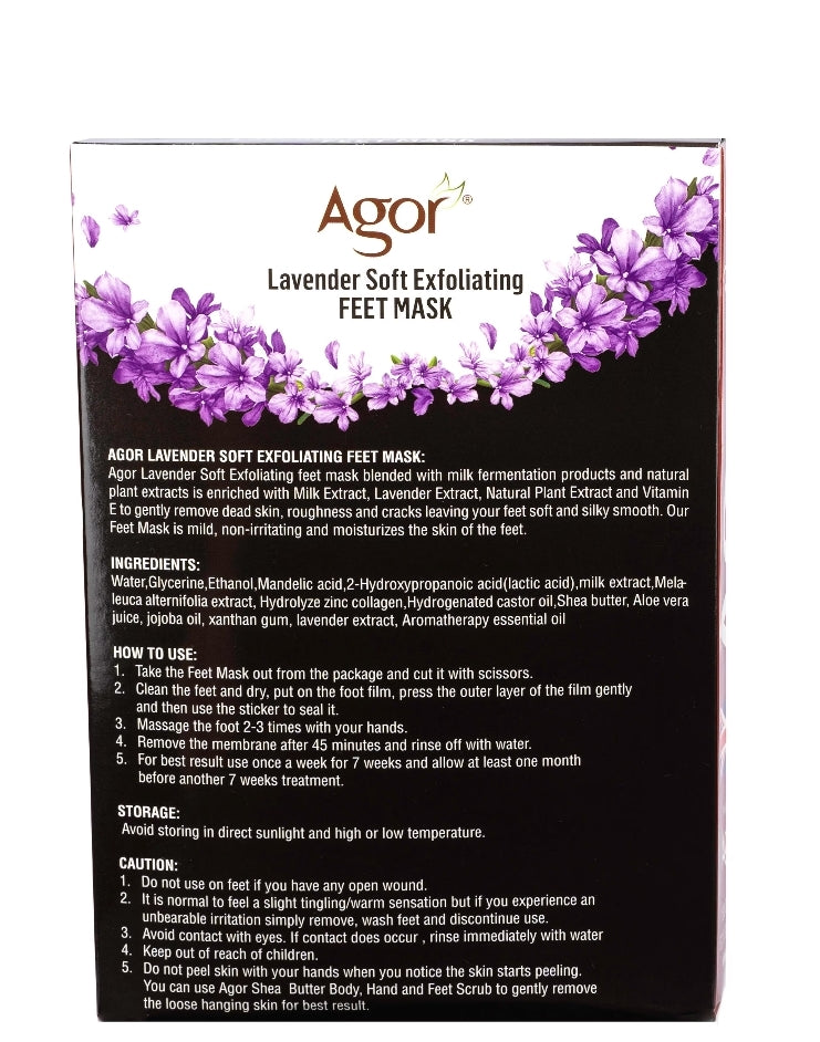 Agor Lavender Soft Exfoliating Feet Mask.